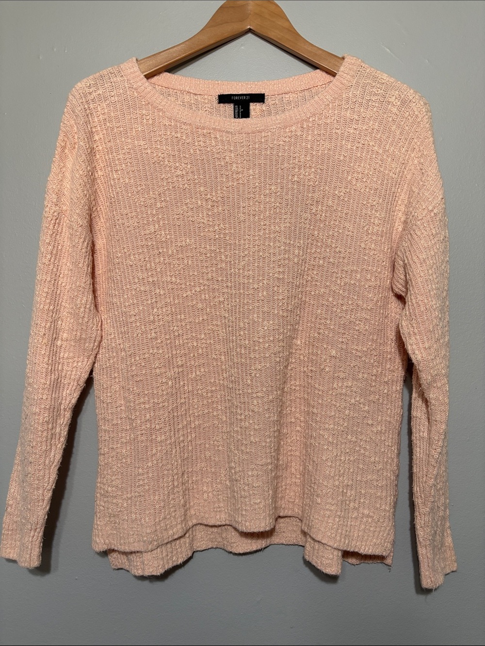 Forever 21 Light Peach Crewneck Knit Sweater